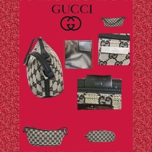 GUCCI MONOGRAM 035-1103 BOAT POCHETTE BAG